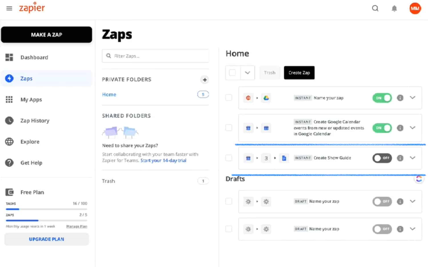 Zapier screenshot - 10 Mejores Software de Automatización de Procesos Empresariales para 2026