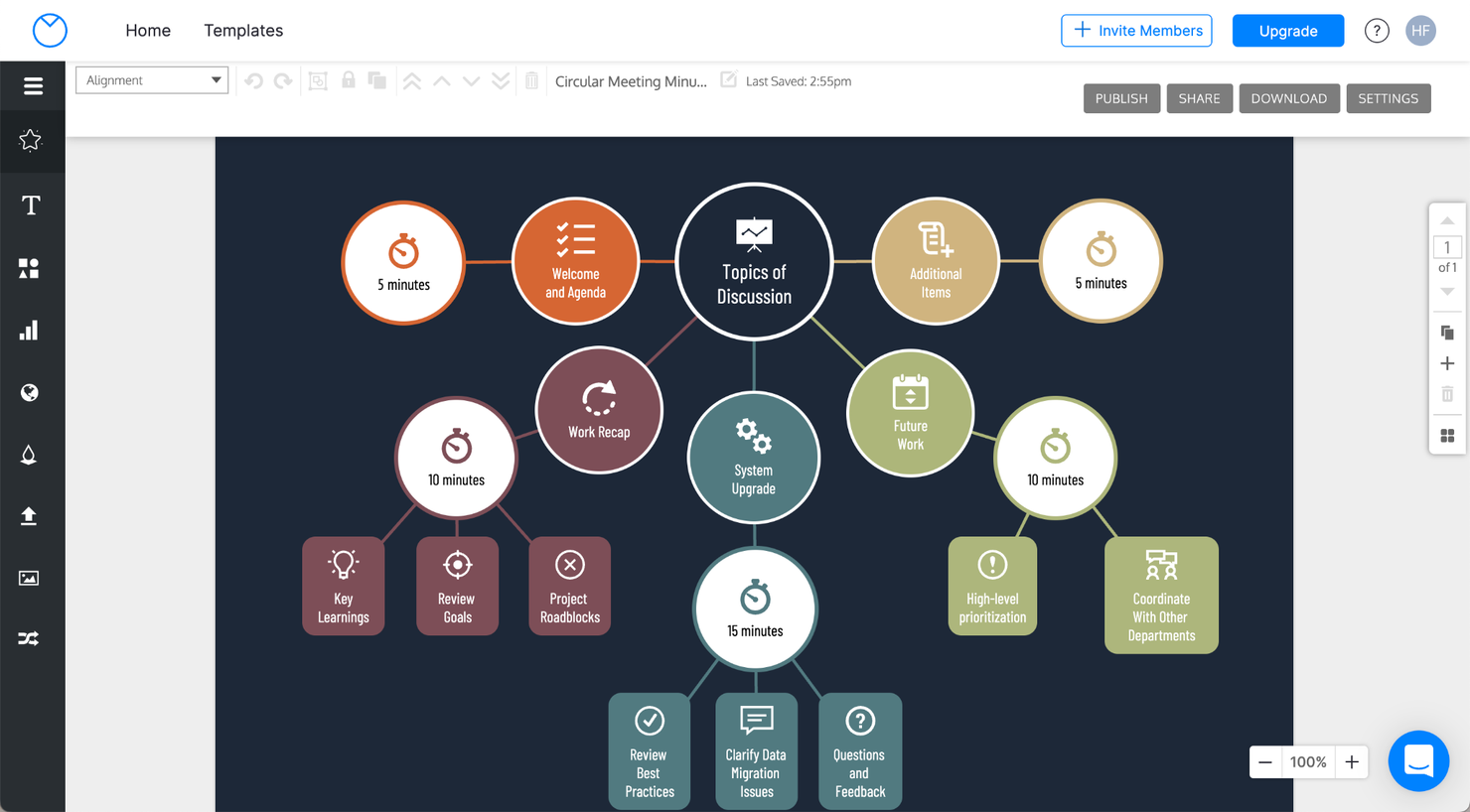 Venngage screenshot - Le 10 Migliori Software Gratuiti di Mind Mapping per la Creatività nel 2026