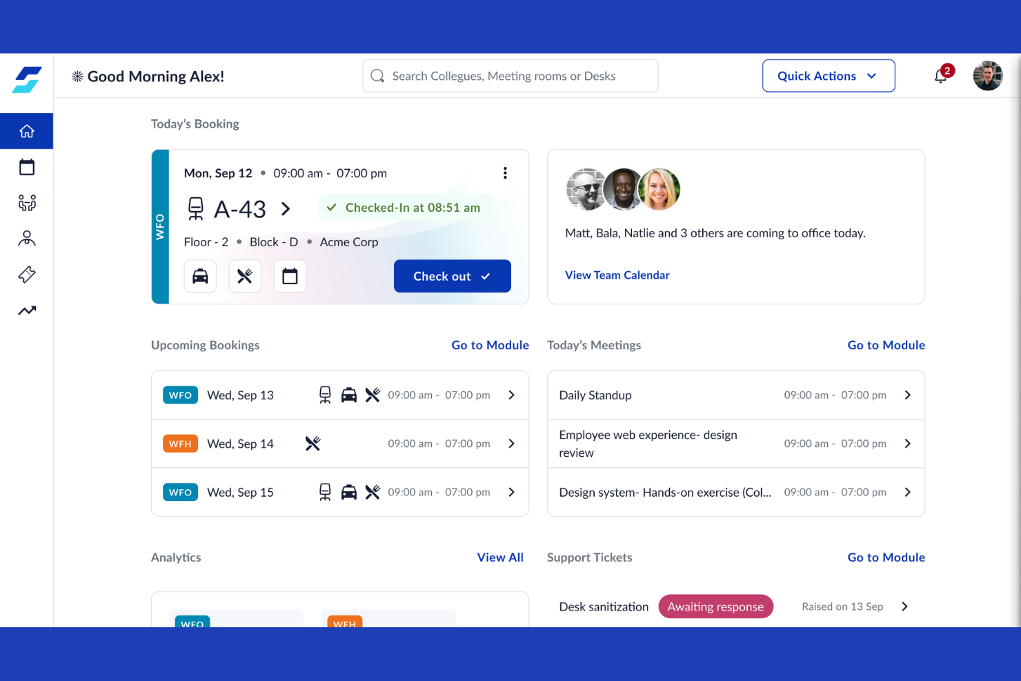 WorkInSync screenshot - Le 10 Migliori Soluzioni per la Prenotazione di Scrivanie Aziendali nel 2026