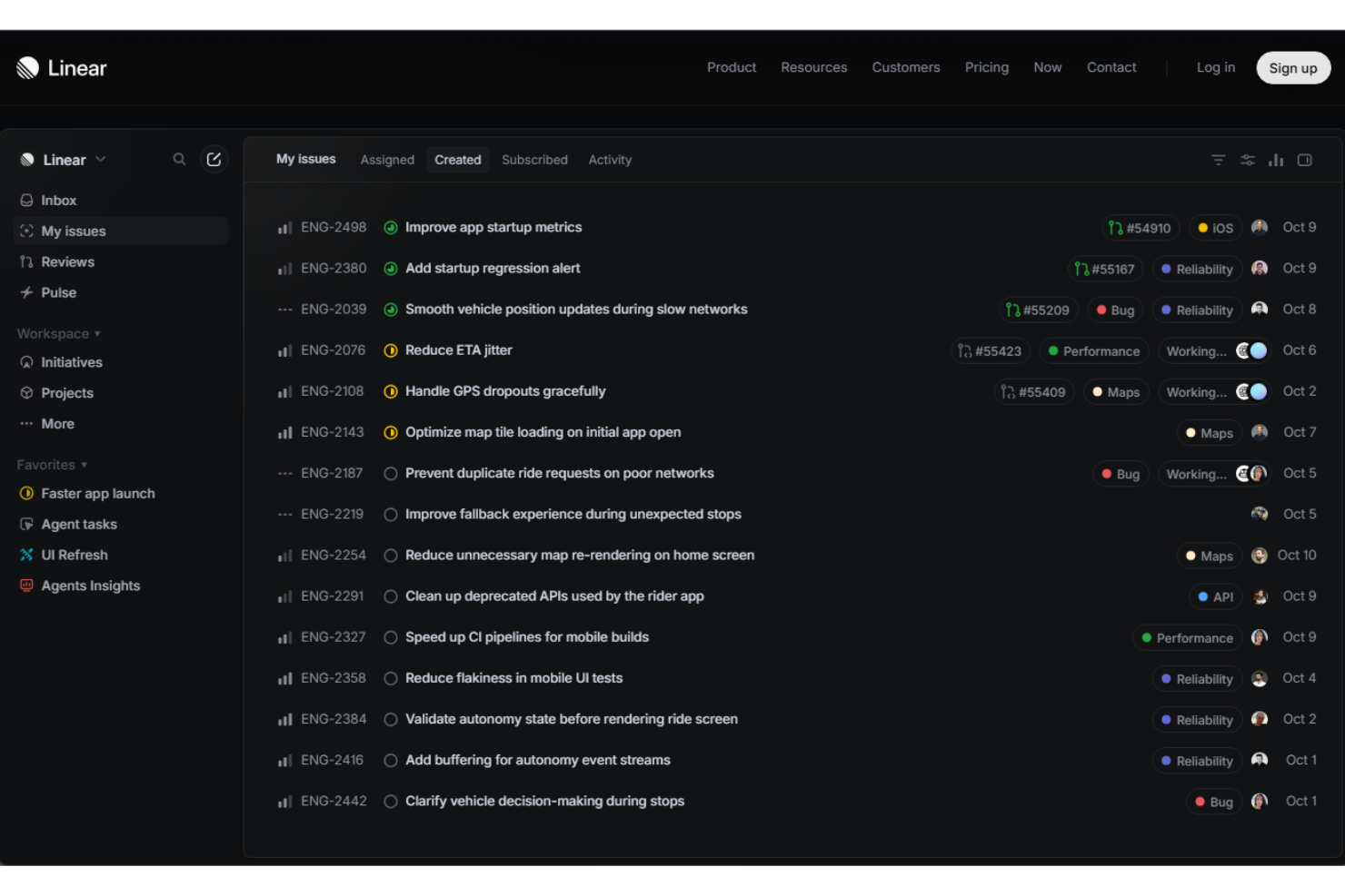 Linear screenshot - Los 10 Mejores Software de Gestión de Backlog con IA en 2026
