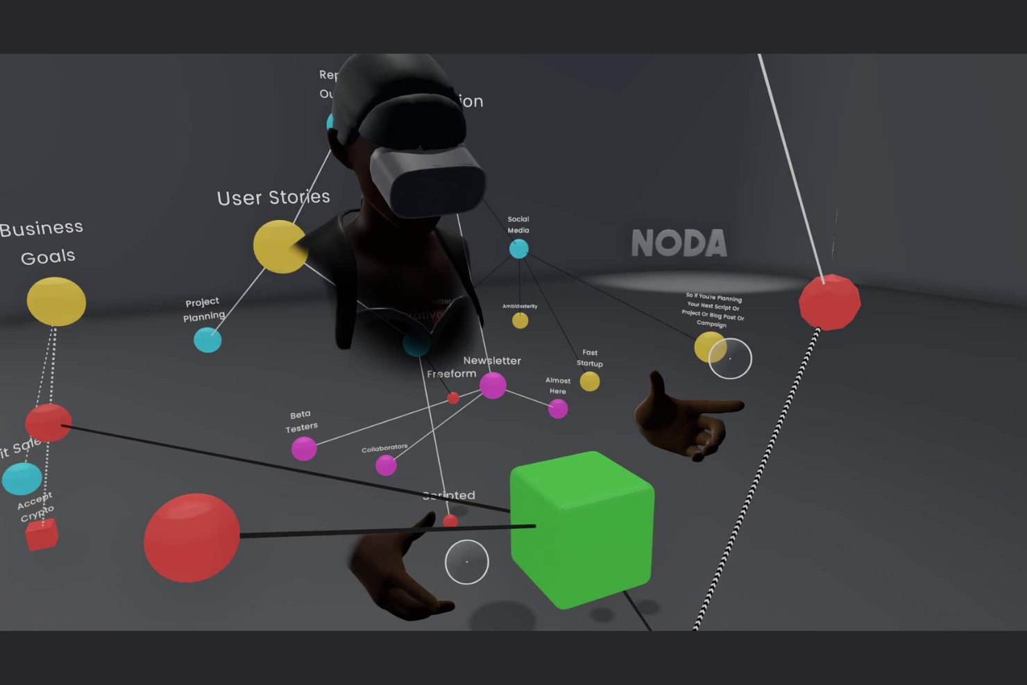 Noda screenshot - 4 beste software voor 3D-mindmapping in 2026