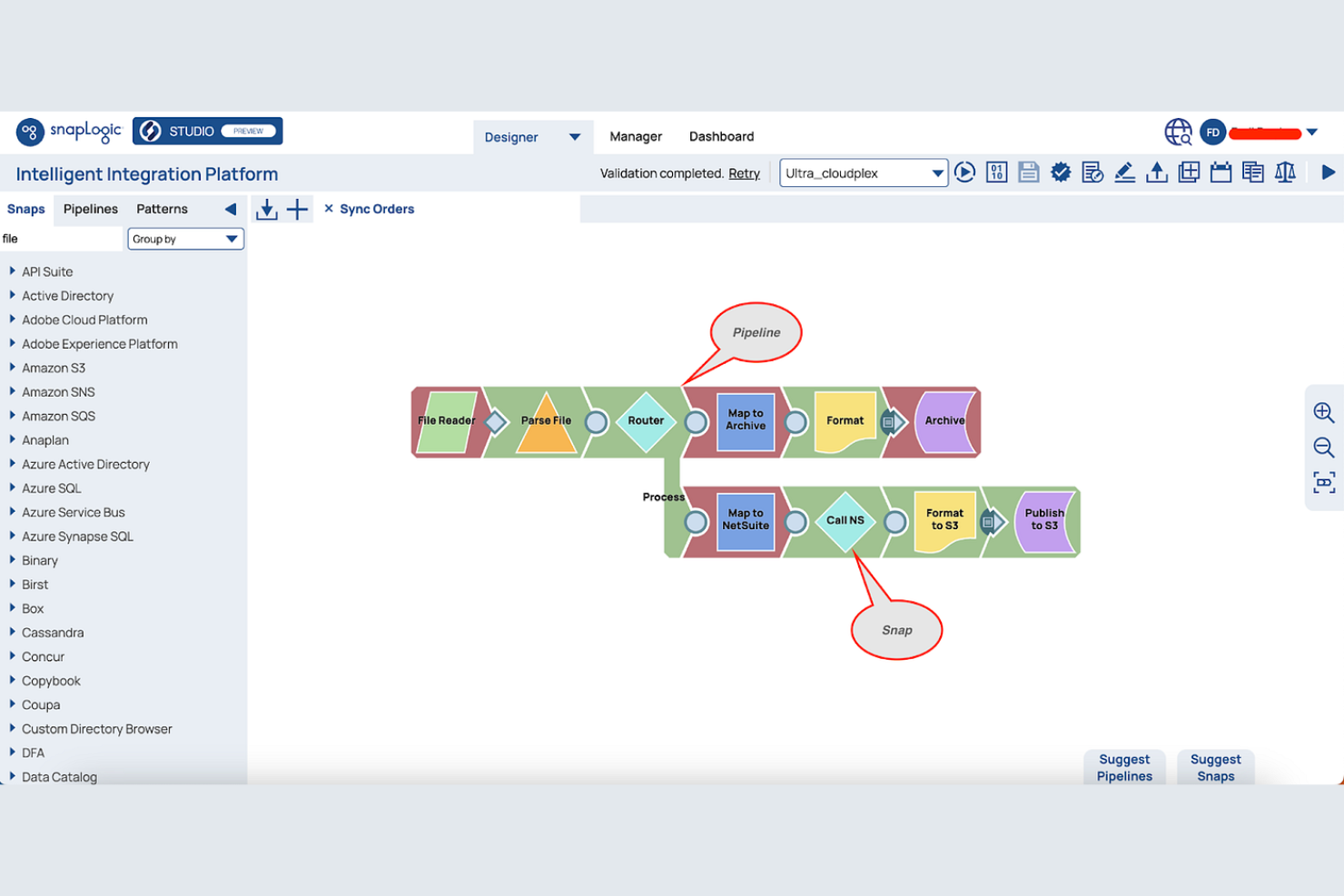 SnapLogic screenshot - 10 beste platforms voor bedrijfsintegratie in 2026