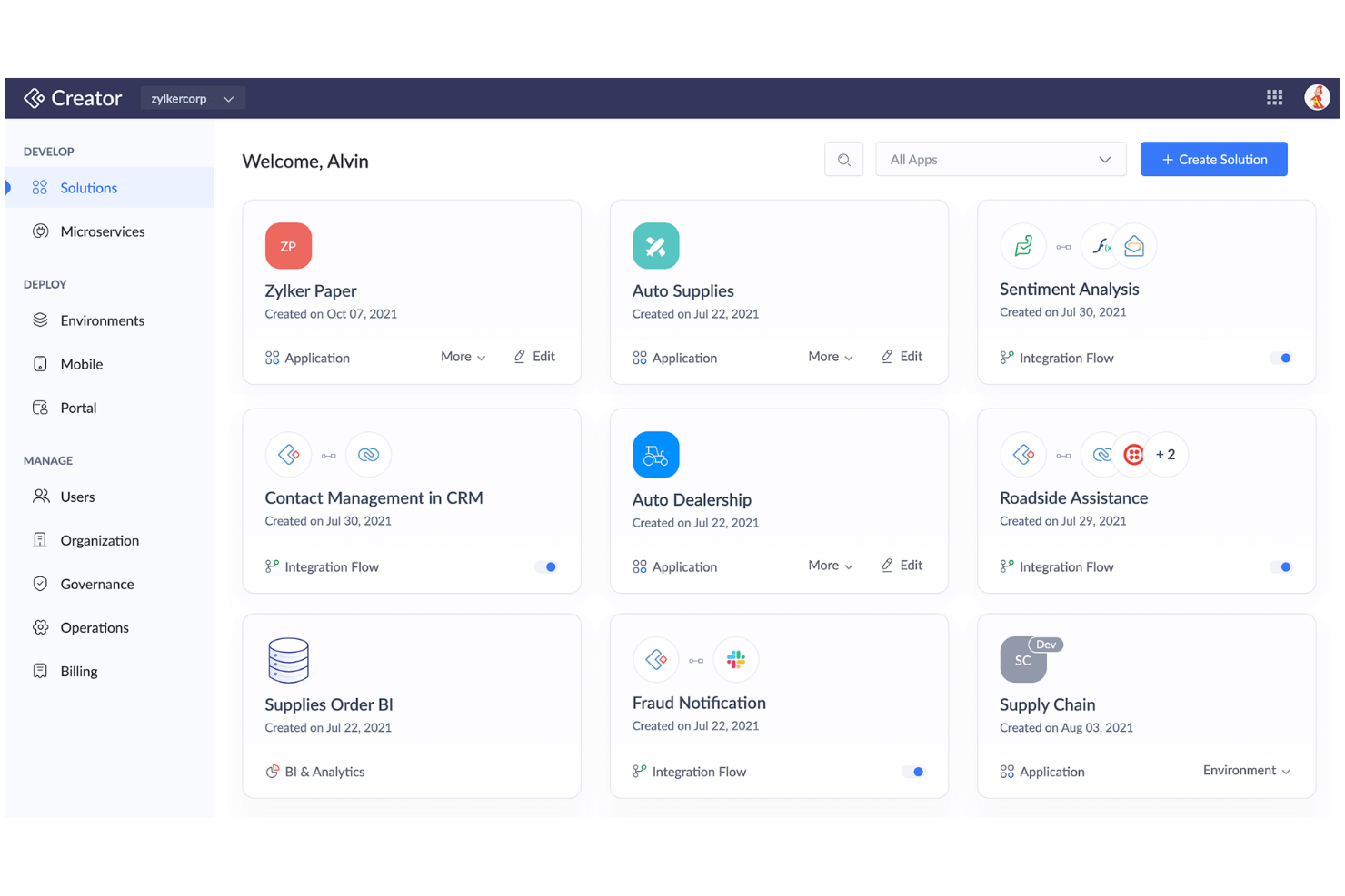 Zoho Creator screenshot - 10 beste gratis softwareoplossingen voor bedrijfsprocesbeheer in 2026