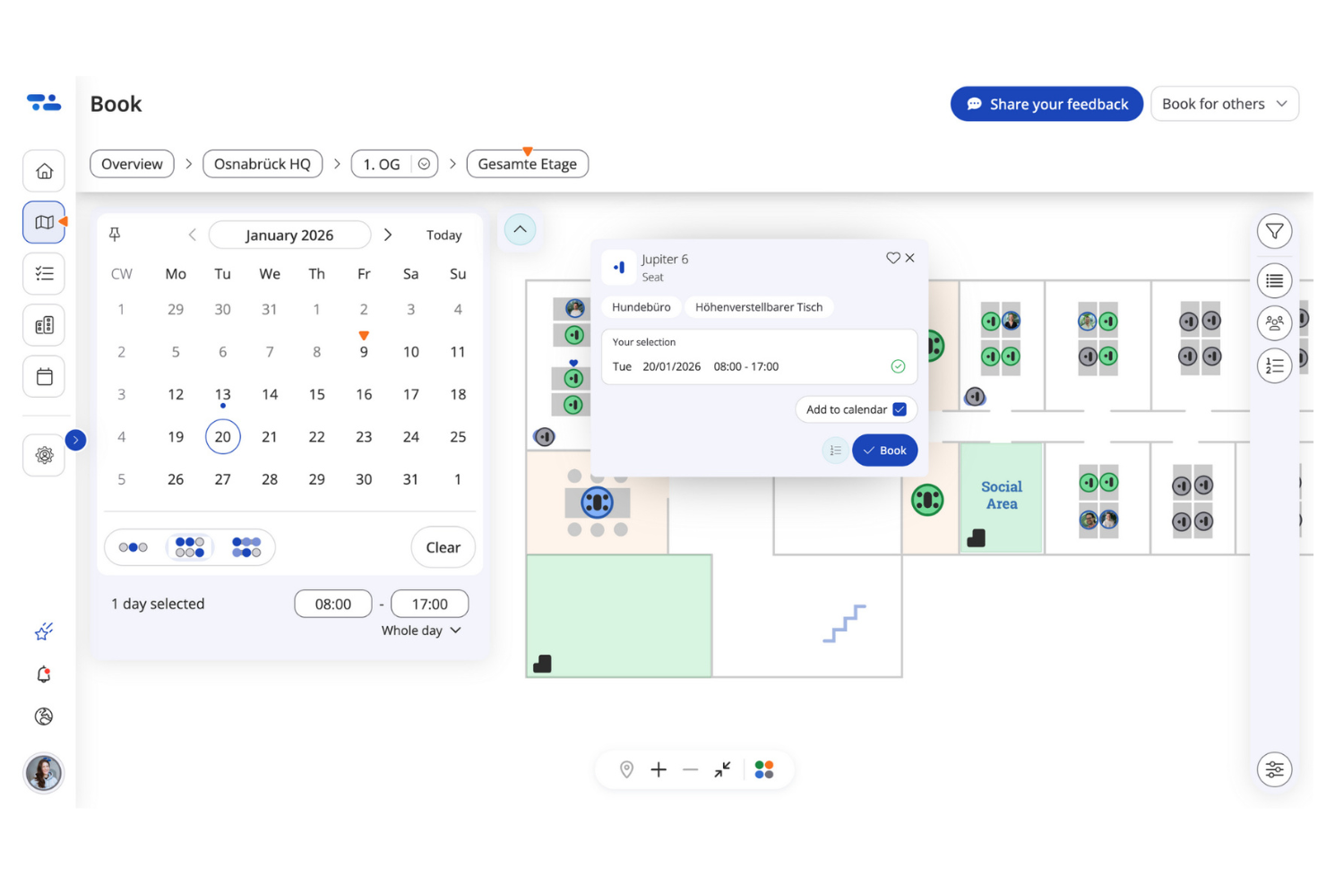 desk.ly screenshot - 10 beste gratis software voor het reserveren van flexibele werkplekken in 2026