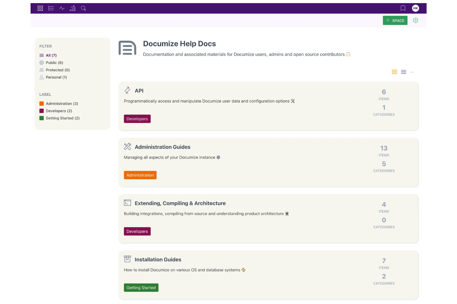 Documize screenshot - 10 Beste opensource-software voor kennisbanken in 2026
