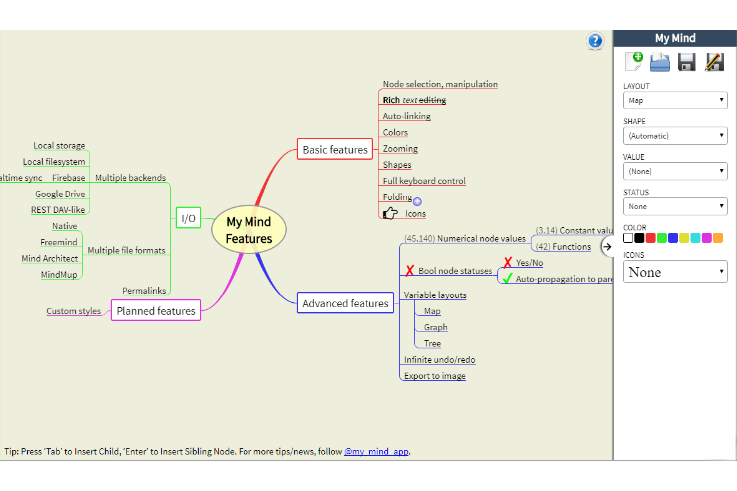 My Mind screenshot - 10 beste open source-mindmapsoftware in 2026