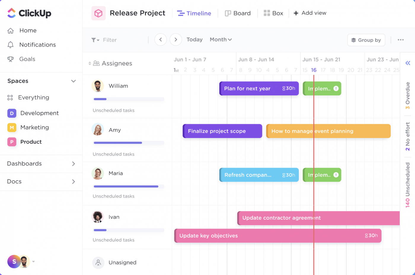ClickUp screenshot - 10 beste gratis software voor klantintroductie in 2026