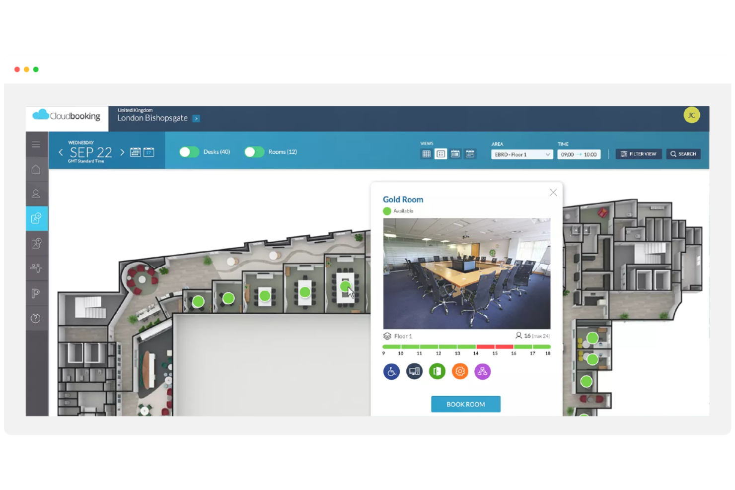 Cloudbooking screenshot - 10 Beste software voor het reserveren van flexibele werkplekken in 2026