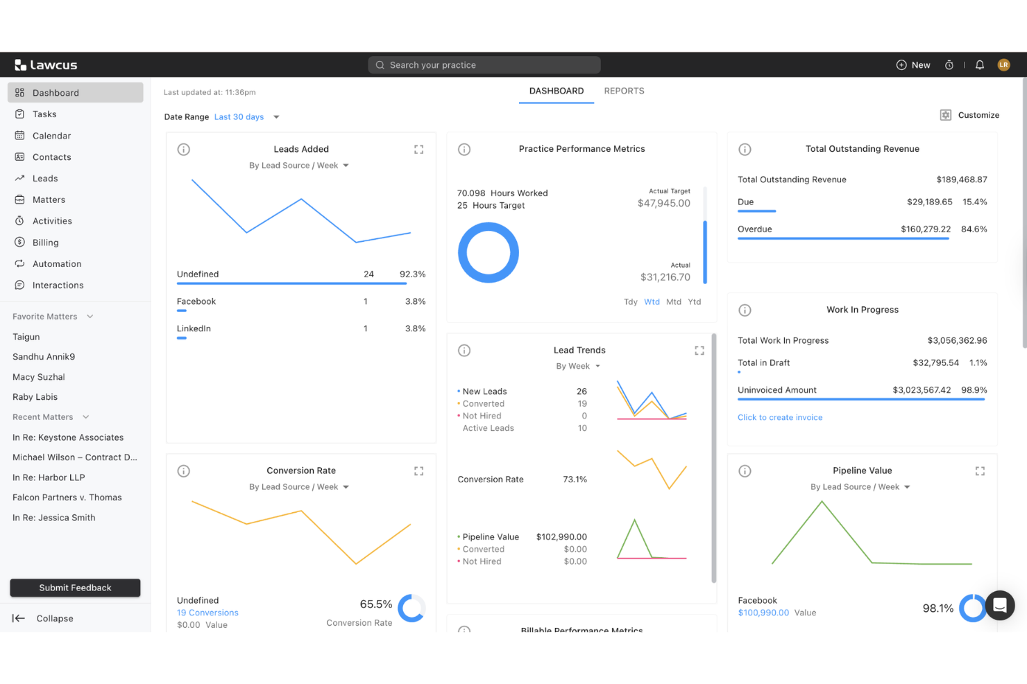 Lawcus screenshot - 10 beste projectmanagementsoftware voor advocaten in 2026