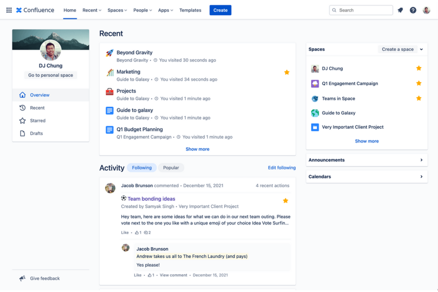 Confluence screenshot - 10 softwareoplossingen voor kennisbanken voor ondernemingen in 2026