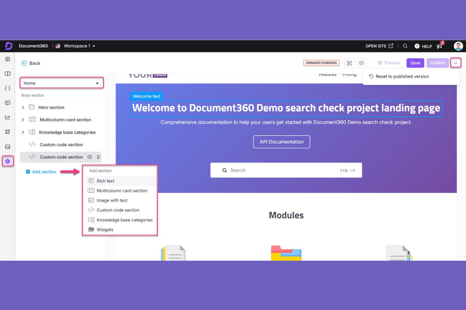 Document360 screenshot - 10 beste Slite-alternatieven geselecteerd voor 2026