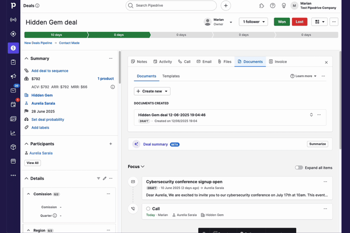 SmartDocs by Pipedrive screenshot - 10 beste software voor offertes in 2026