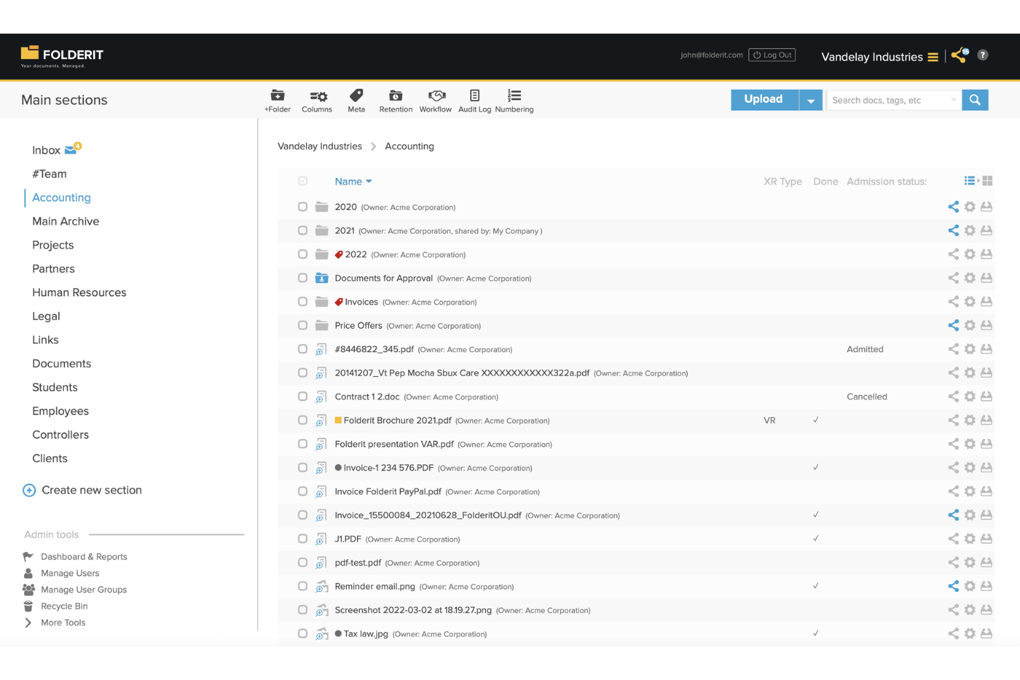 Folderit screenshot - 10 Beste betaalbare documentbeheersoftware voor 2026