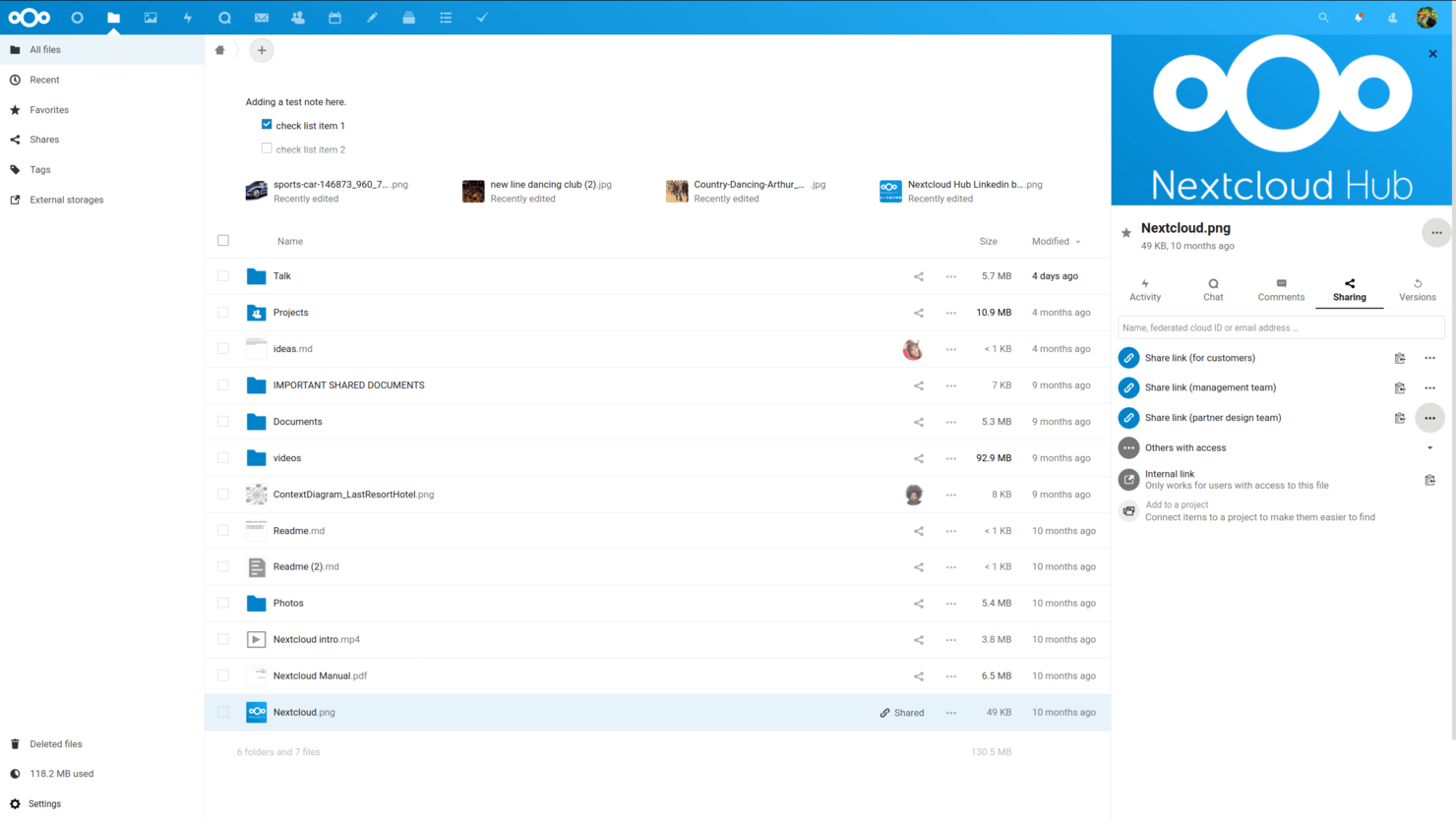 Nextcloud screenshot - 10 Egnyte-alternatieven voor 2026