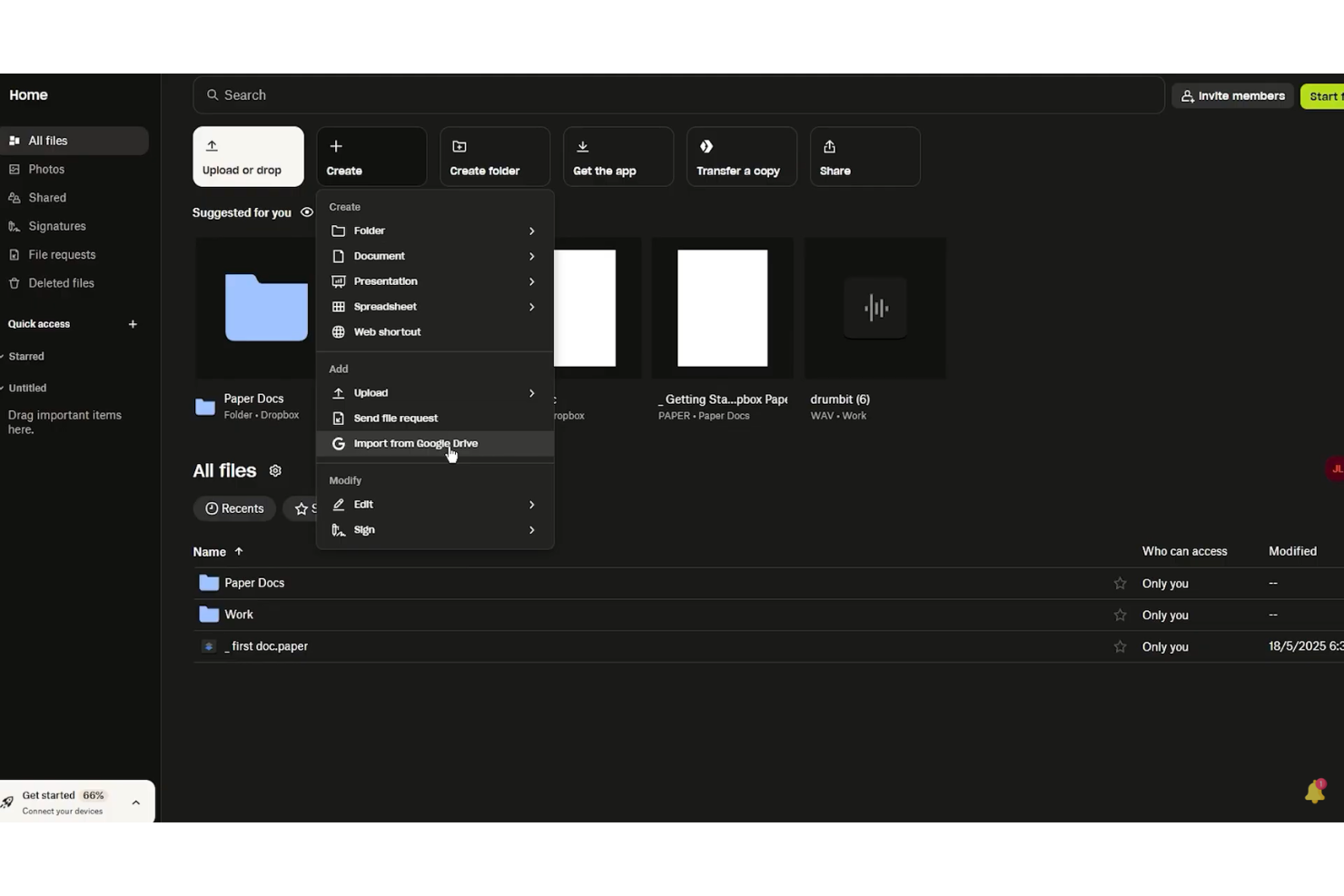 Dropbox Paper screenshot - 10 Egnyte-alternatieven voor 2026