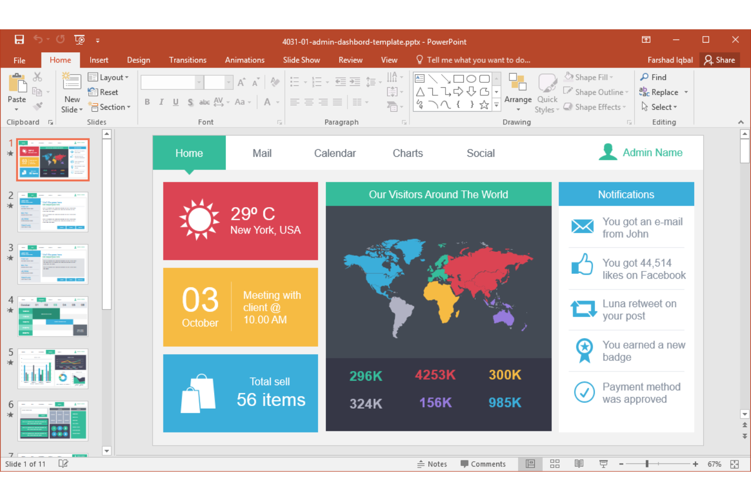 Microsoft PowerPoint screenshot - 10 Beste Visme-alternatieven voor 2026
