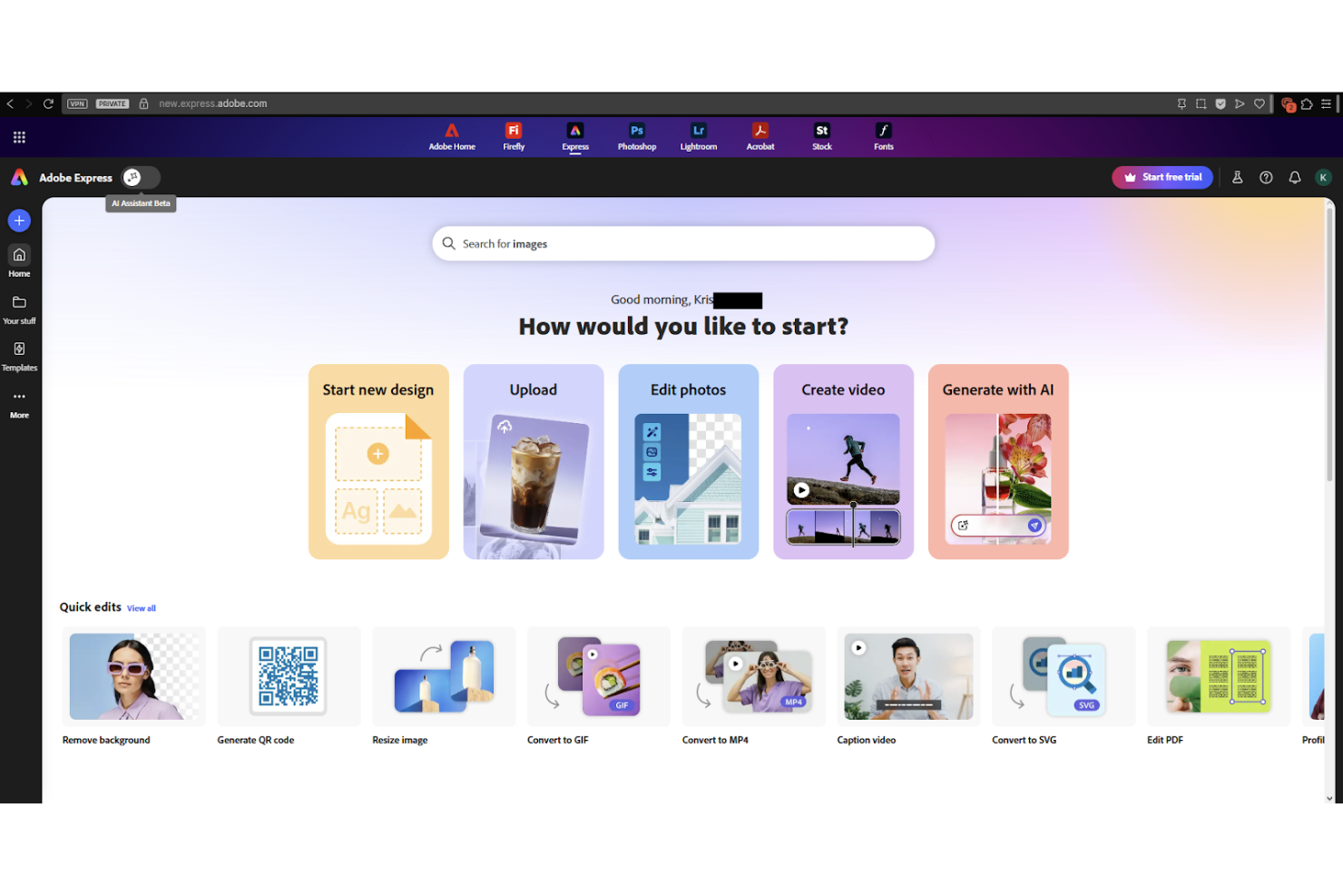 Adobe Express screenshot - 10 Beste Visme-alternatieven voor 2026
