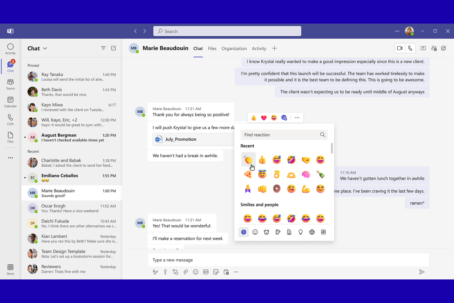 Microsoft Teams screenshot - 10 beste communicatietools voor kleine bedrijven in 2026