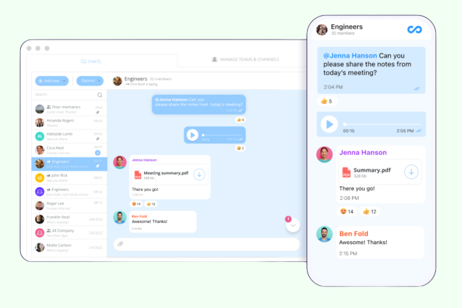 Connecteam screenshot - 10 beste communicatietools voor kleine bedrijven in 2026