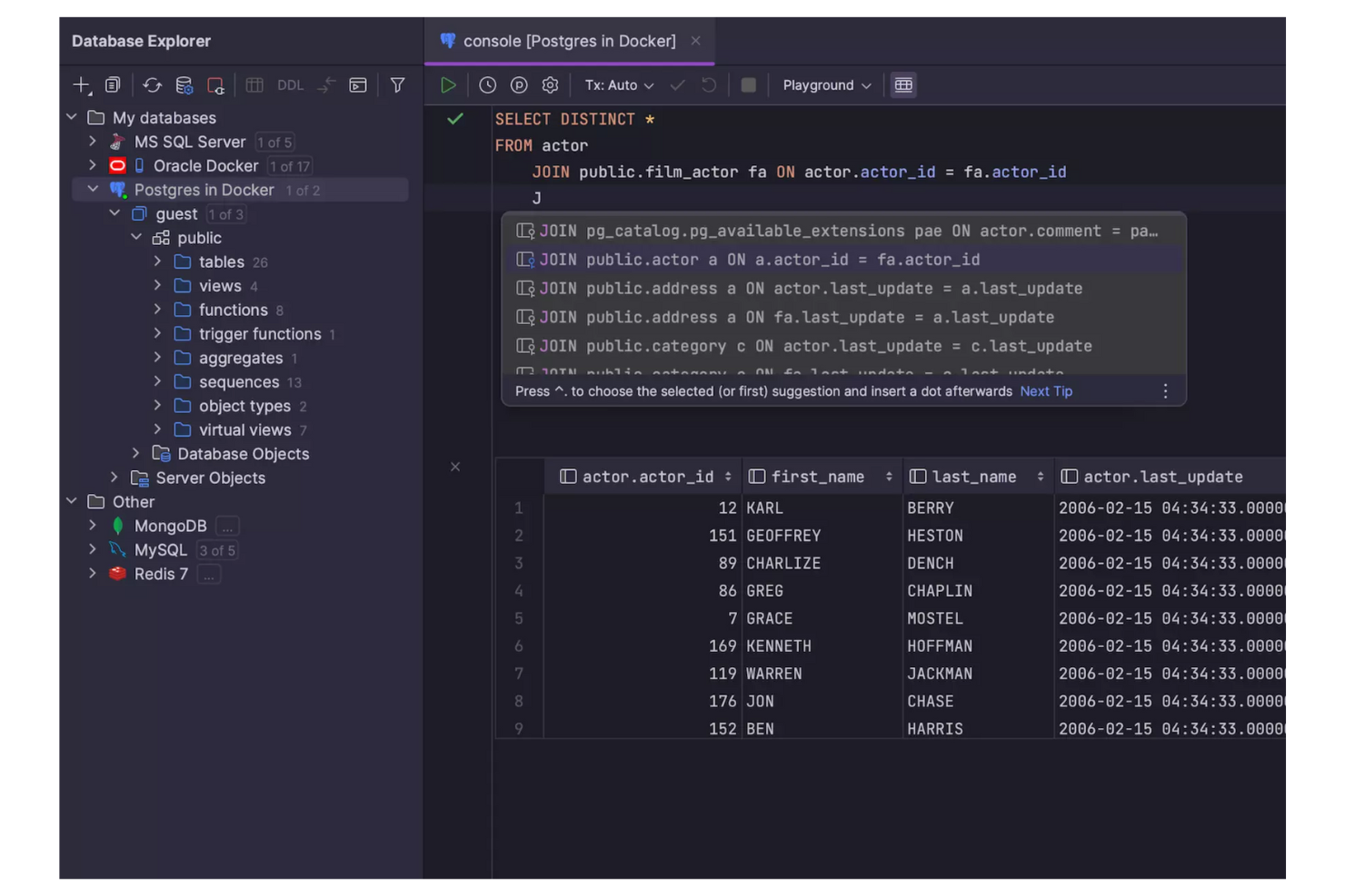 DataGrip screenshot - 10 beste Caspio-alternatieven voor 2026