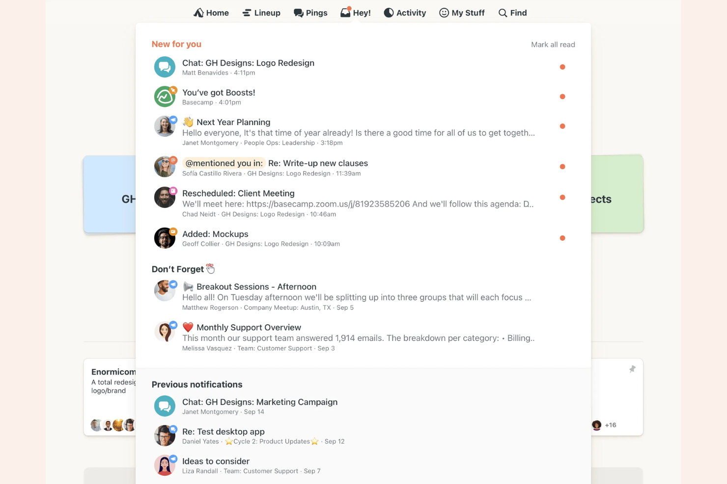 Basecamp screenshot - 10 beste communicatietools voor kleine bedrijven in 2026