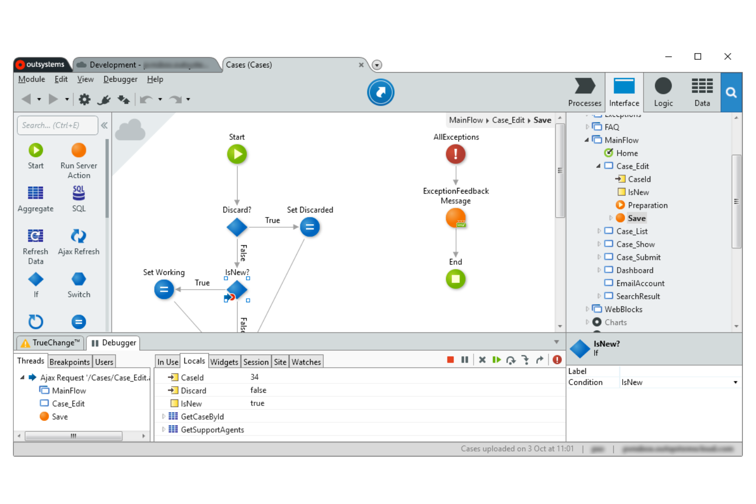 OutSystems screenshot - 10 Beste Zoho Creator-alternatieven voor 2026