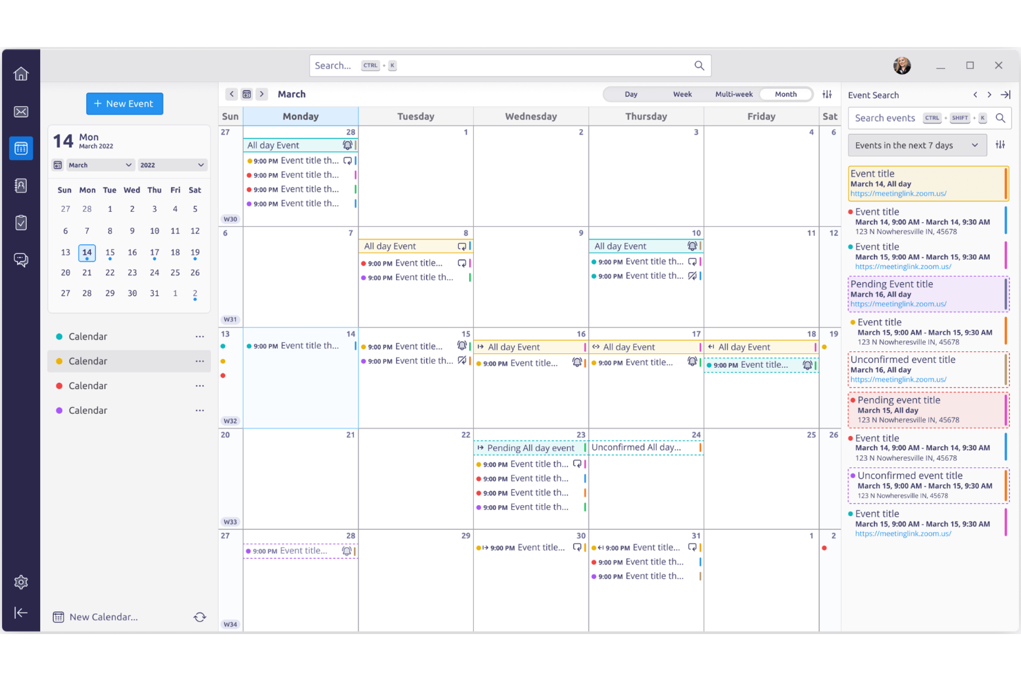 Thunderbird Calendar screenshot - 10 alternatieven voor Google Agenda voor 2026