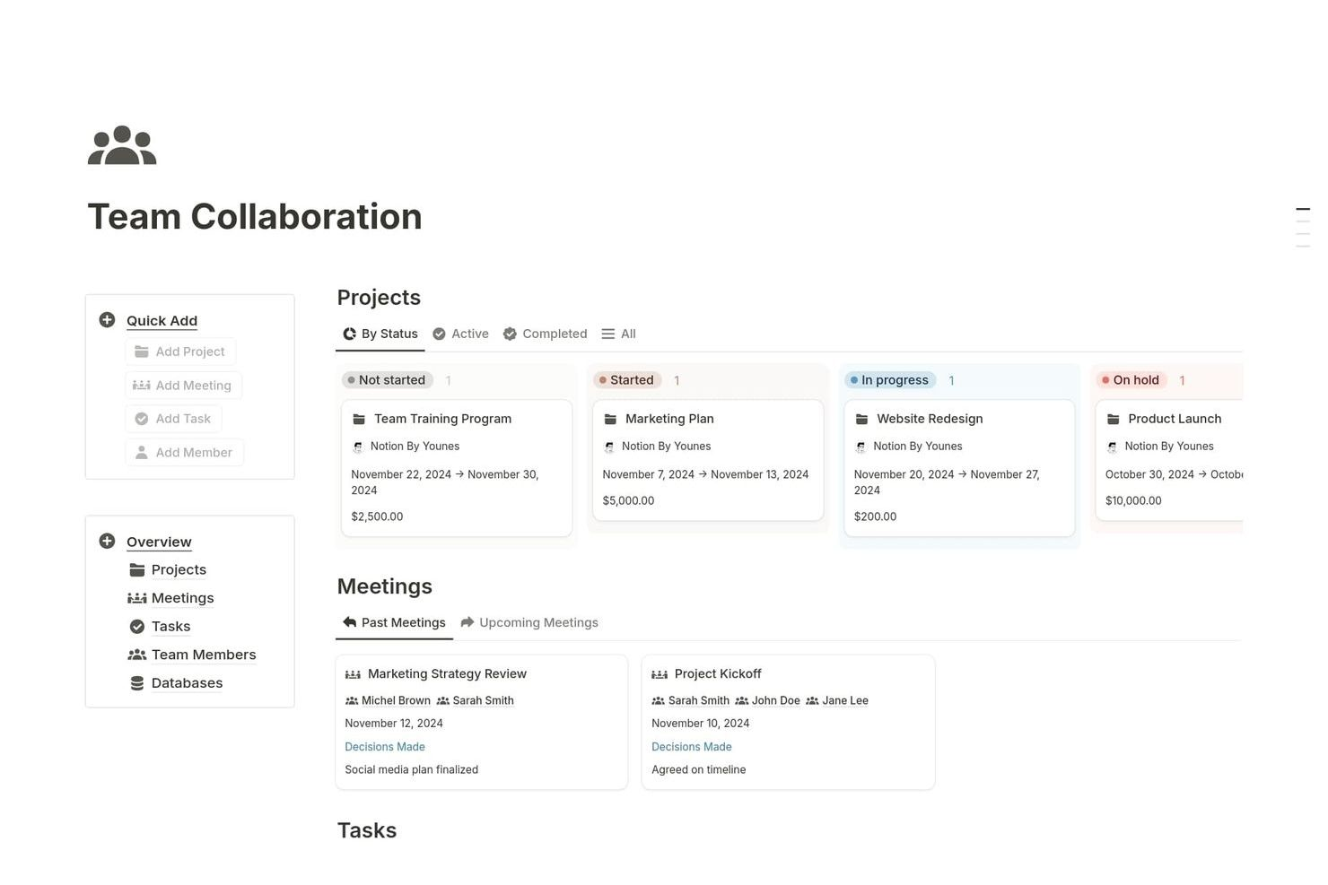 Notion screenshot - 10 beste Quip-alternatieven geselecteerd voor 2026 voor teamsamenwerking en productiviteit