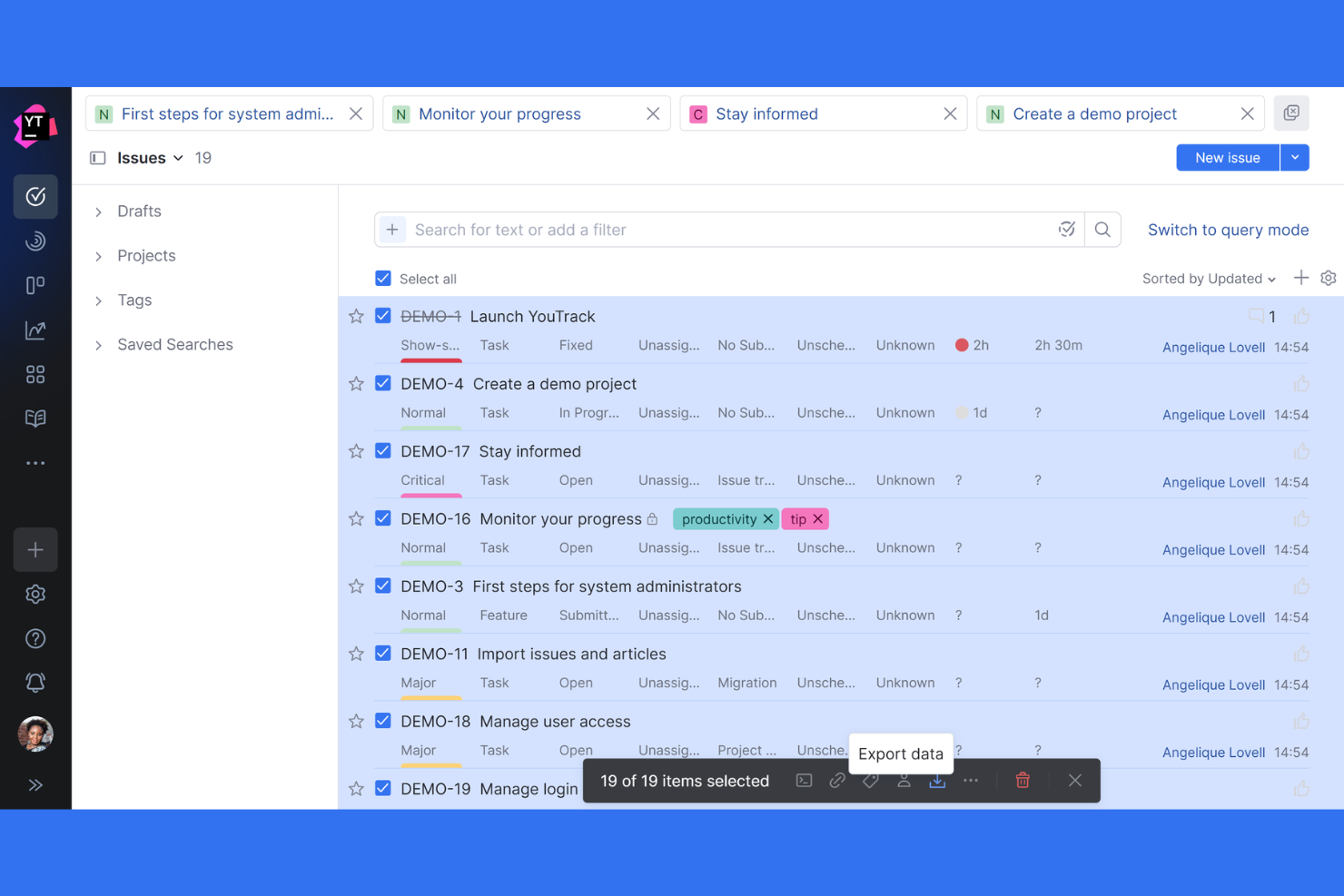 YouTrack screenshot - 10 softwaretools voor probleem- en projectbeheer voor 2026