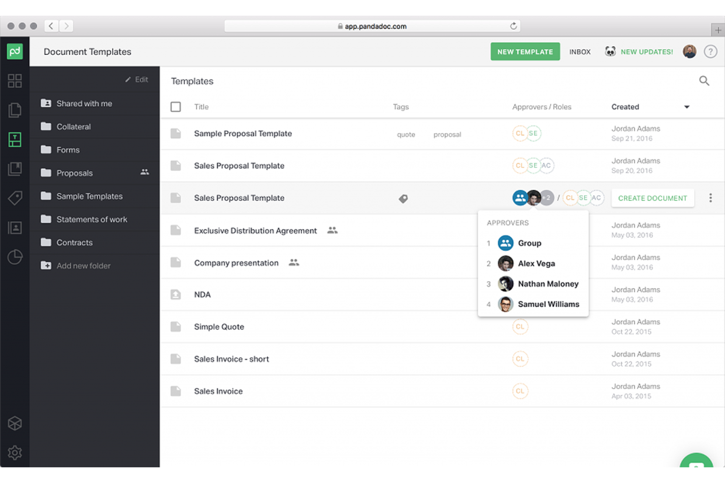 PandaDoc screenshot - 14 softwareoplossingen voor compliance-documentbeheer voor 2026