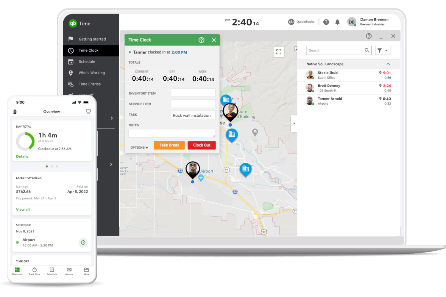 QuickBooks Time screenshot - 10 beste alternatieven voor Clockify voor 2026