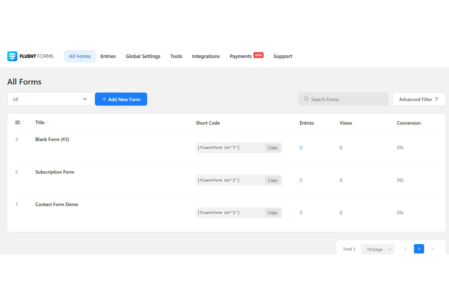 Fluent Forms screenshot - 10 beste alternatieven voor Gravity Forms voor 2026