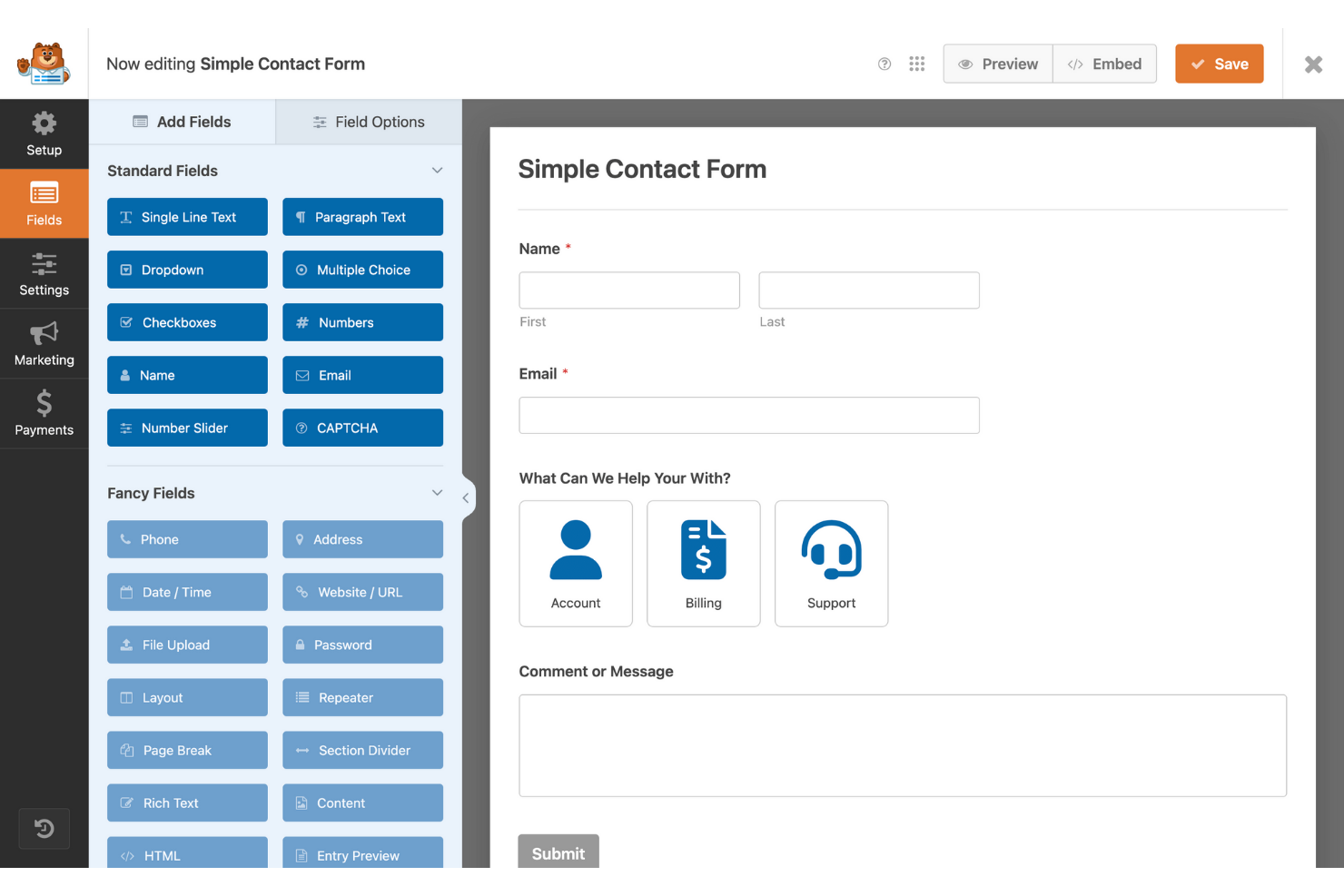 WPForms screenshot - 10 beste alternatieven voor Gravity Forms voor 2026