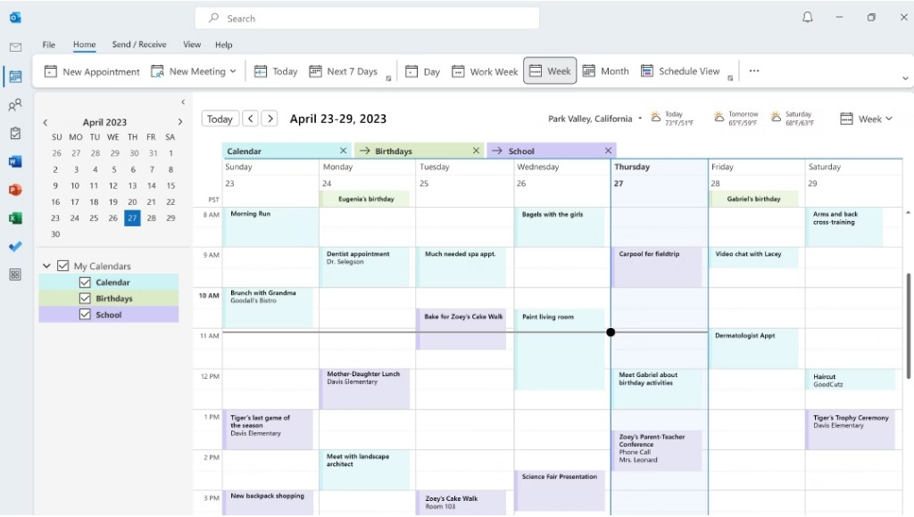 Microsoft Outlook Calendar screenshot - 10 beste agendasoftware beoordeeld in 2026