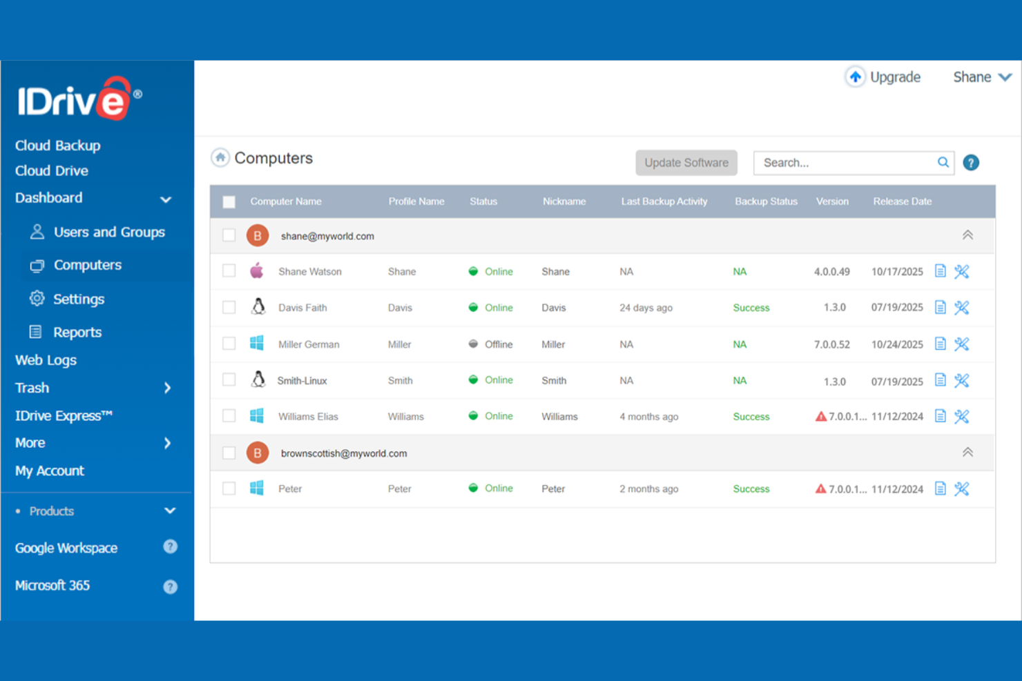 IDrive screenshot - 10 beste Dropbox-alternatieven beoordeeld in 2026