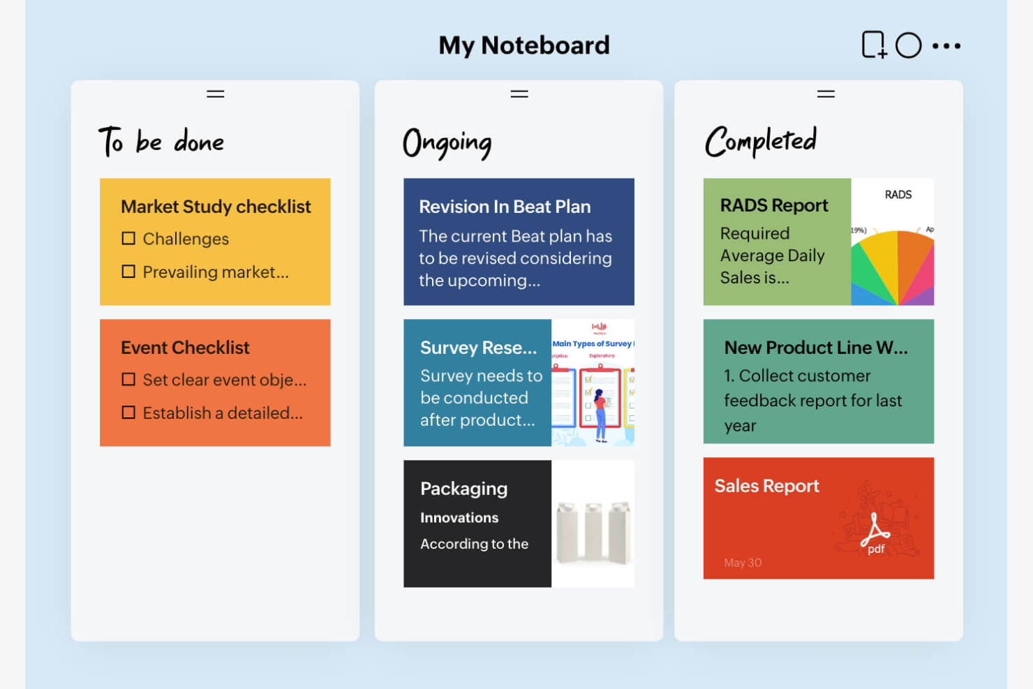 Zoho Notebook screenshot - 10 beste OneNote-alternatieven beoordeeld in 2026