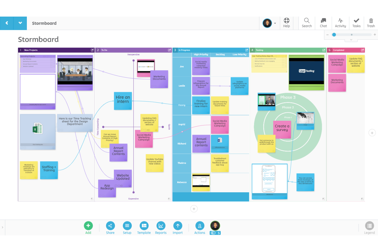 Stormboard screenshot - 10 beste Jamboard-alternatieve tools voor productiviteit in 2026