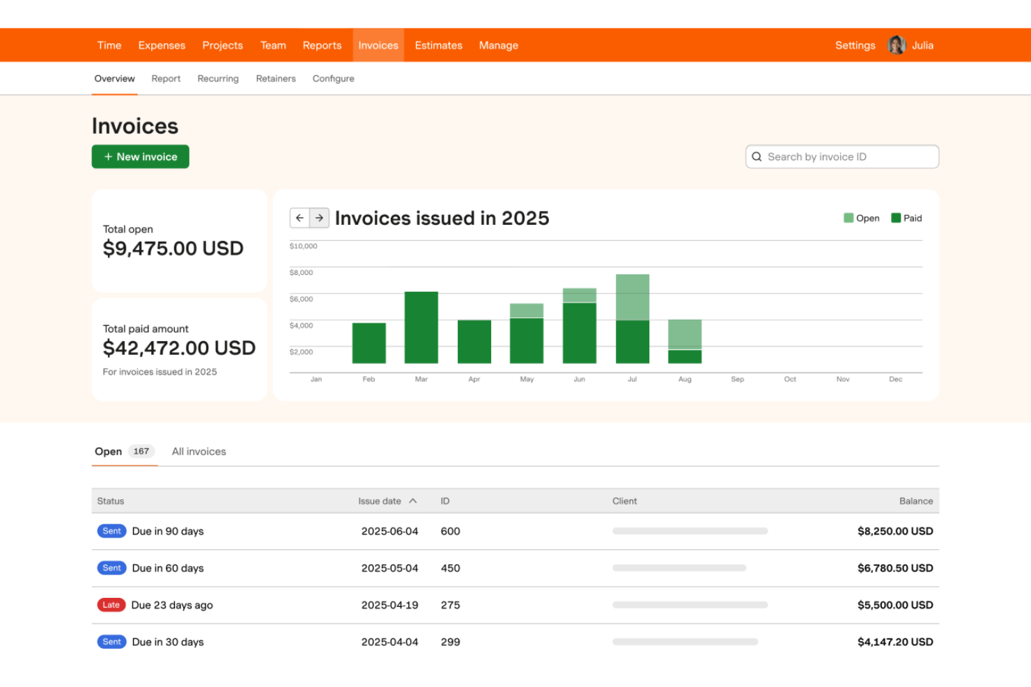 Harvest screenshot - 10 beste factureringssoftware voor professionele diensten, beoordeeld in 2026
