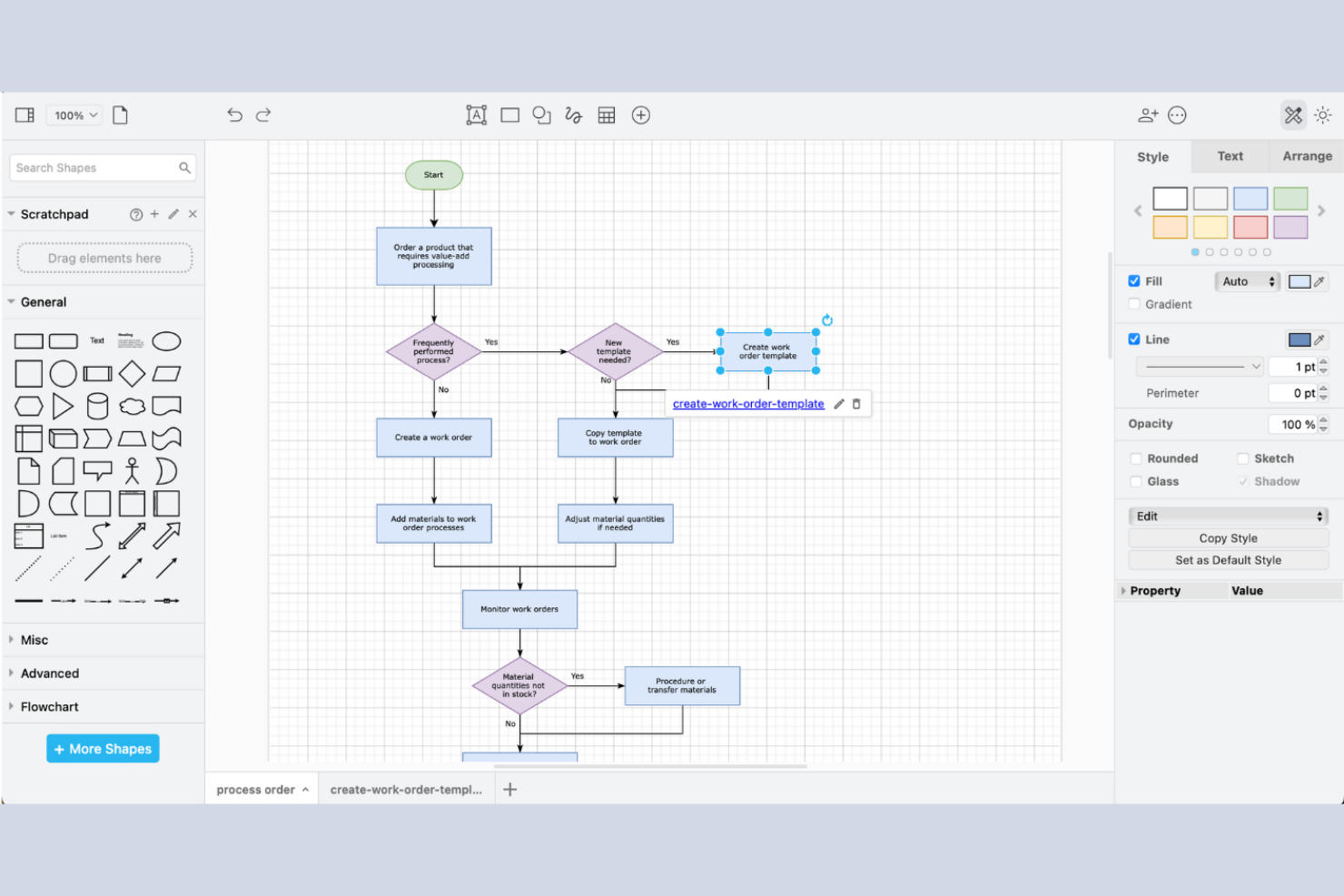 draw.io screenshot - 10 beste software voor procesmapping beoordeeld in 2026