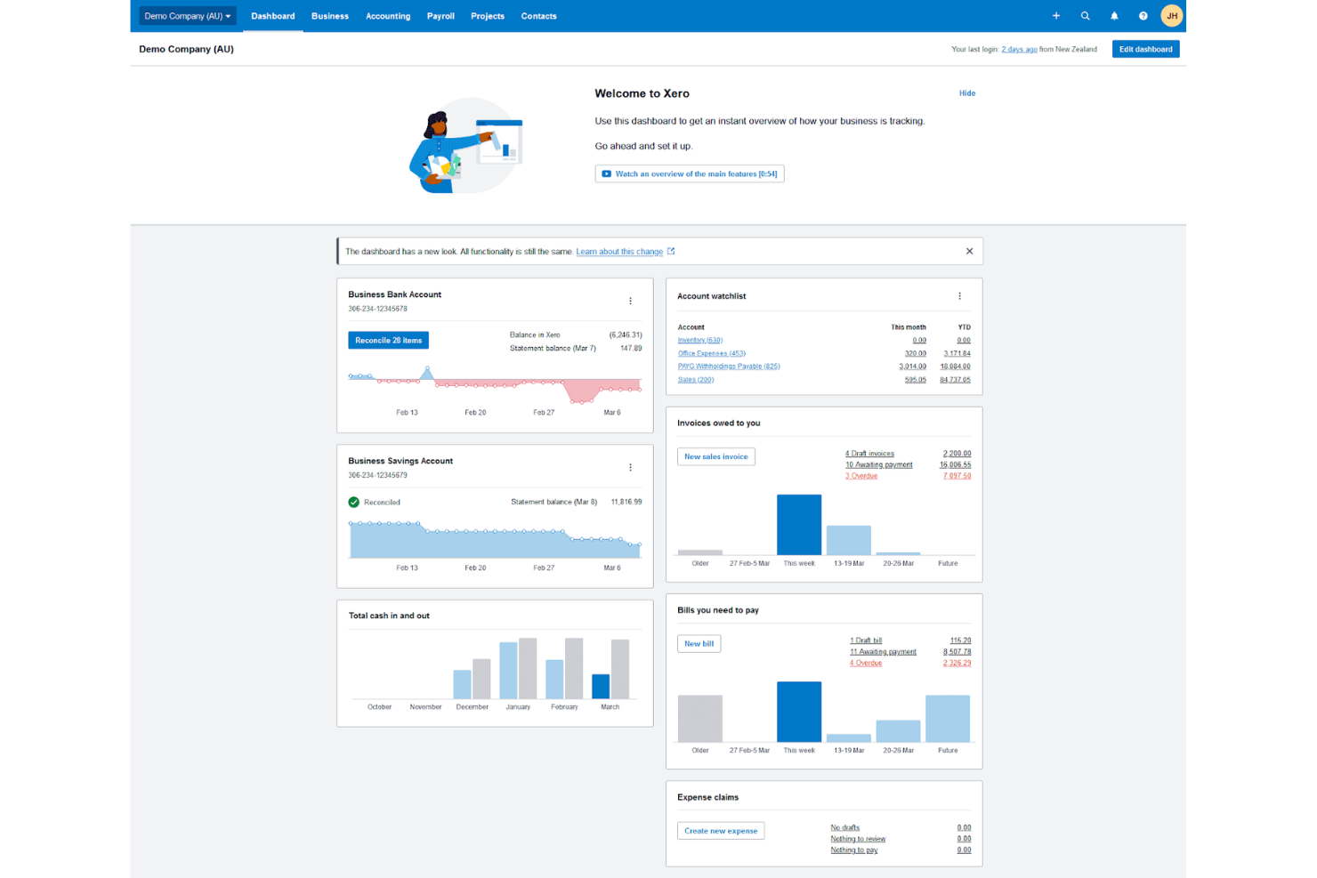 Xero screenshot - 10 beste factureringssoftware voor professionele diensten, beoordeeld in 2026