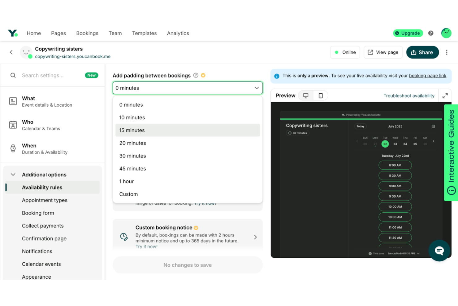 YouCanBookMe screenshot - 10 beste planningssoftware voor professionele diensten, beoordeeld in 2026