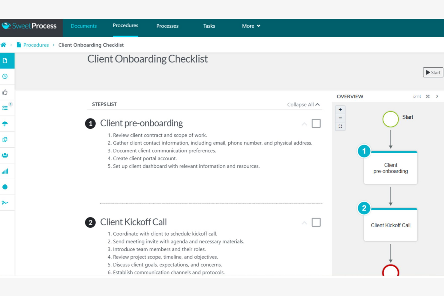 SweetProcess screenshot - 10 beste software voor standaardwerkinstructies beoordeeld in 2026