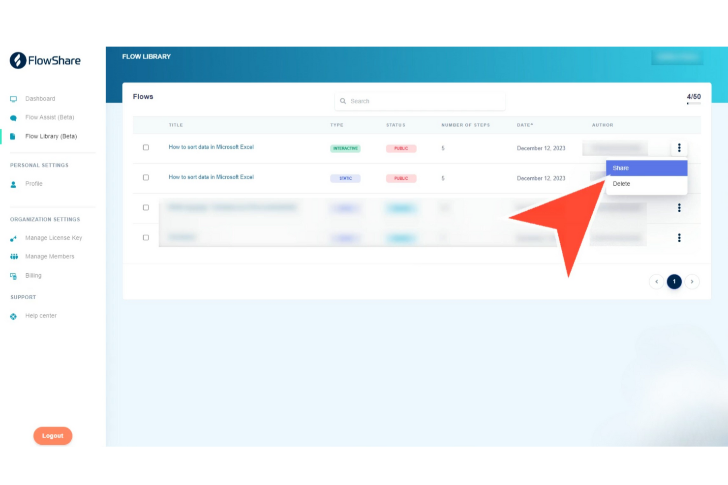 Flowshare screenshot - 10 beste Scribe-alternatieven beoordeeld in 2026