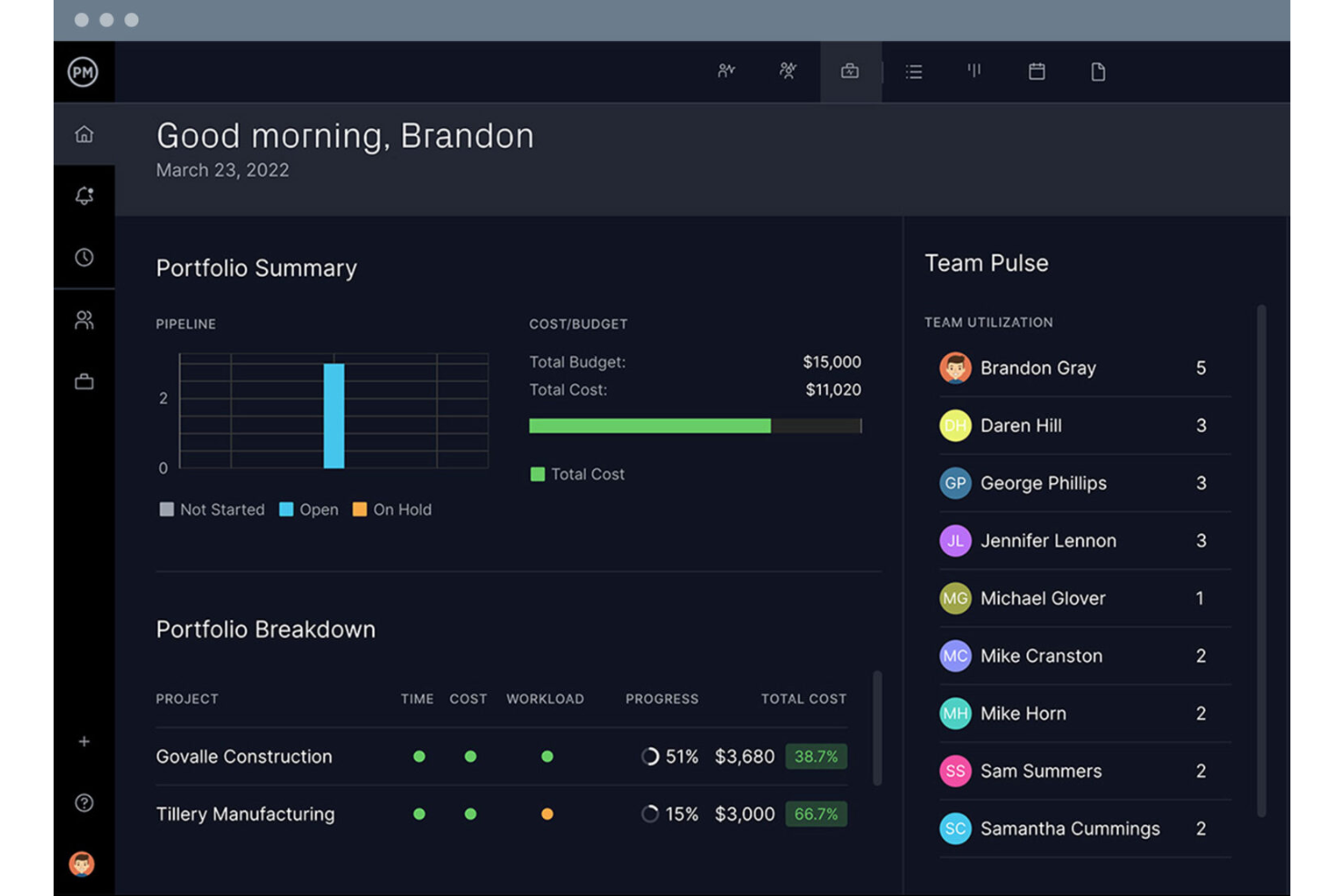Project Manager screenshot - 10 beste ERP-projectmanagementsoftware beoordeeld in 2026
