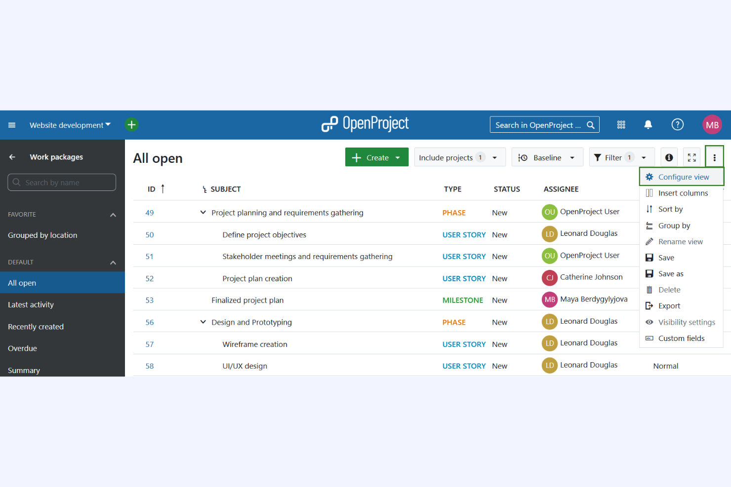 OpenProject screenshot - 10 beste open source projectmanagementsoftware beoordeeld in 2026
