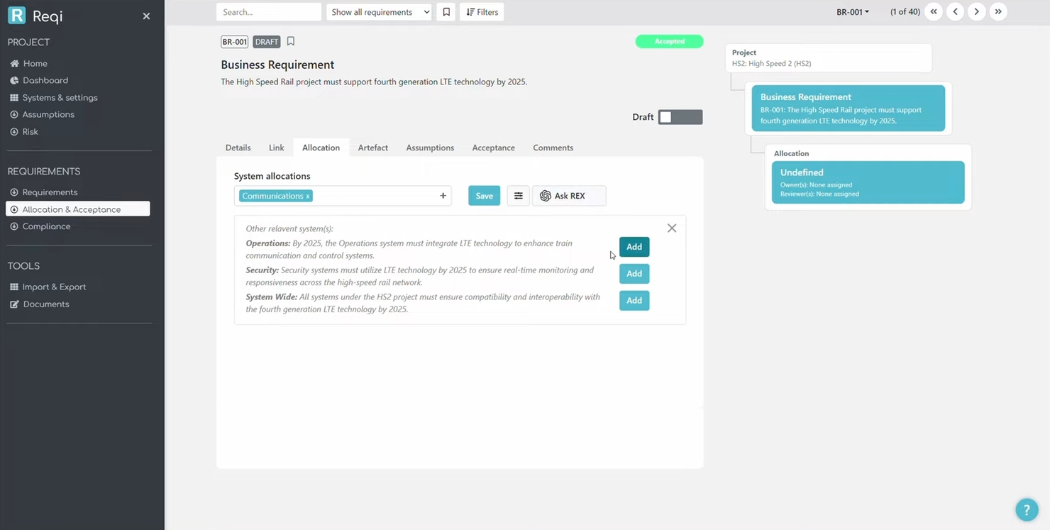 Reqi screenshot - 10 beste open source-hulpmiddelen voor requirementsbeheer beoordeeld in 2026