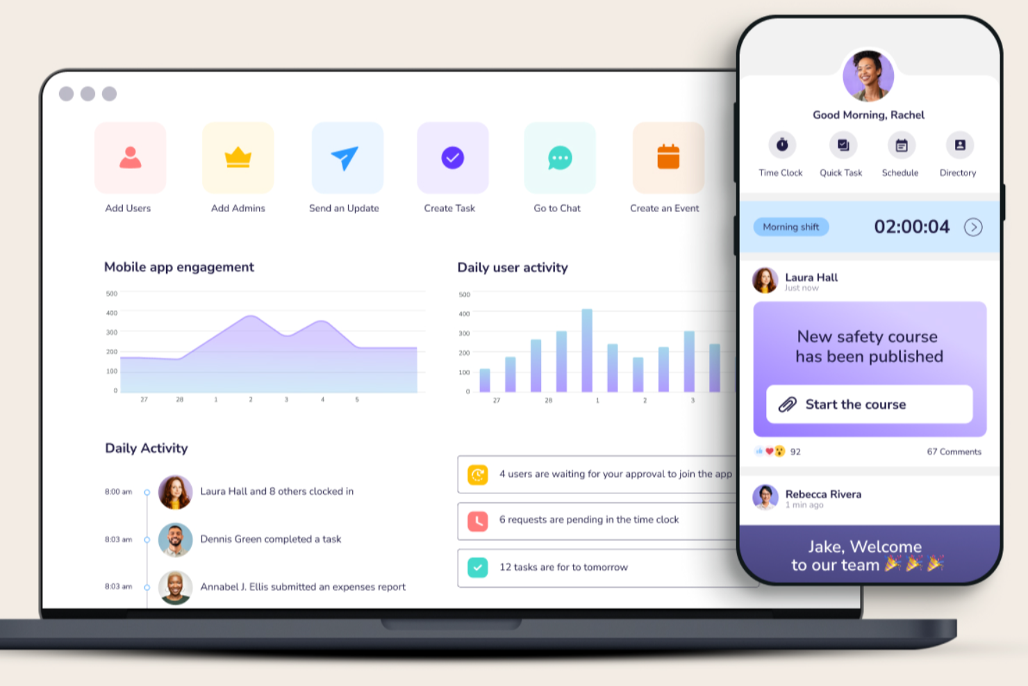 Connecteam screenshot - 10 beste online communicatietools voor teams in 2026