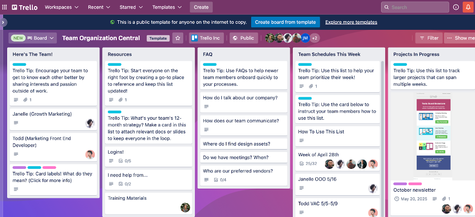Trello screenshot - 10 beste software voor projectmanagement bij de overheid beoordeeld in 2026
