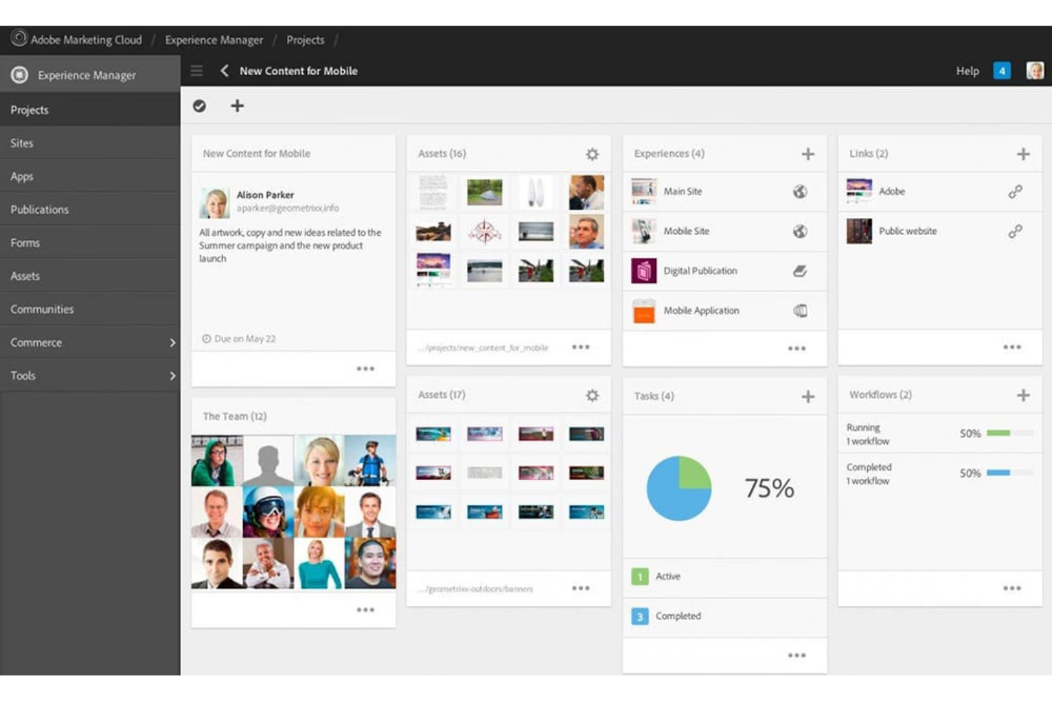 Adobe Experience Manager screenshot - 10 beste contentbeheersystemen voor ondernemingen voor 2026