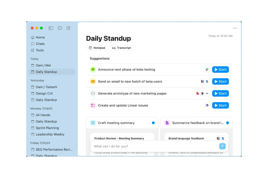 Supernormal screenshot - 10 beste apps voor AI-notities beoordeeld in 2026